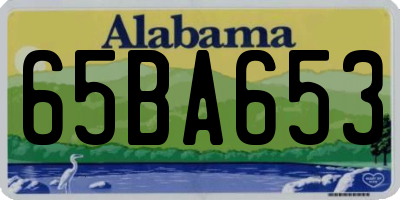 AL license plate 65BA653