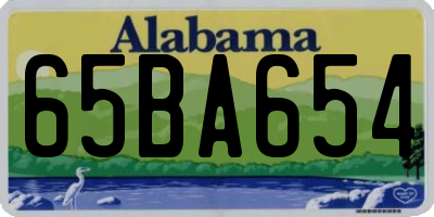 AL license plate 65BA654