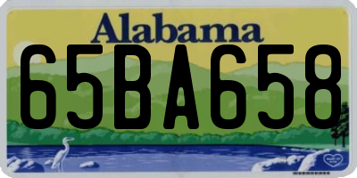AL license plate 65BA658