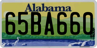 AL license plate 65BA660