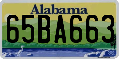AL license plate 65BA663