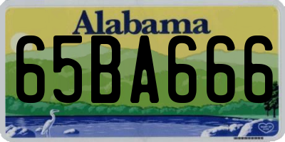 AL license plate 65BA666