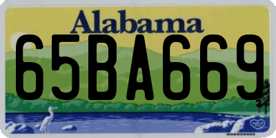 AL license plate 65BA669