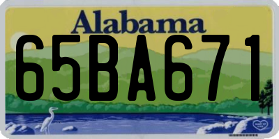 AL license plate 65BA671