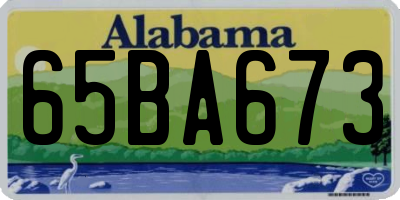 AL license plate 65BA673