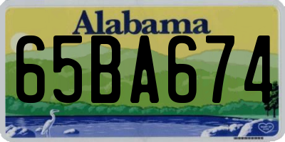 AL license plate 65BA674
