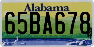 AL license plate 65BA678