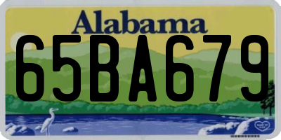 AL license plate 65BA679