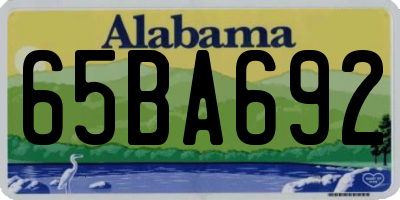 AL license plate 65BA692