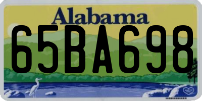 AL license plate 65BA698