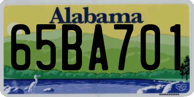AL license plate 65BA701