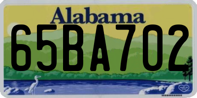 AL license plate 65BA702