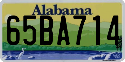 AL license plate 65BA714