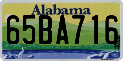 AL license plate 65BA716