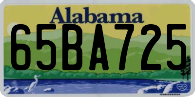 AL license plate 65BA725