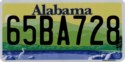 AL license plate 65BA728