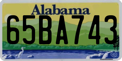 AL license plate 65BA743
