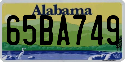 AL license plate 65BA749