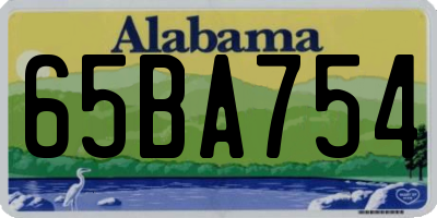 AL license plate 65BA754