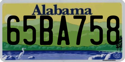 AL license plate 65BA758