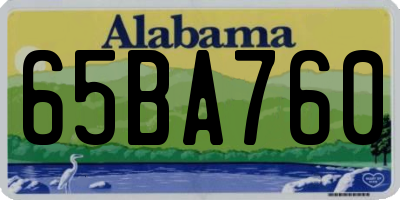 AL license plate 65BA760