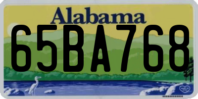 AL license plate 65BA768