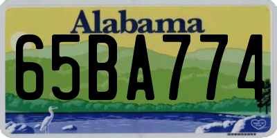 AL license plate 65BA774