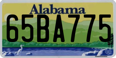 AL license plate 65BA775