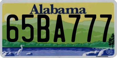 AL license plate 65BA777