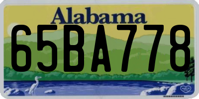 AL license plate 65BA778