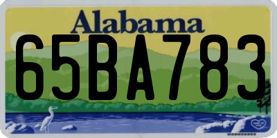 AL license plate 65BA783