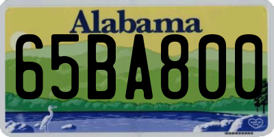 AL license plate 65BA800