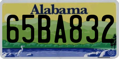 AL license plate 65BA832
