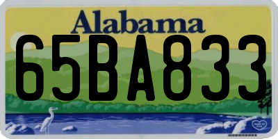 AL license plate 65BA833
