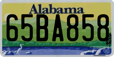 AL license plate 65BA858