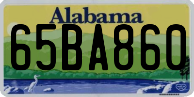 AL license plate 65BA860