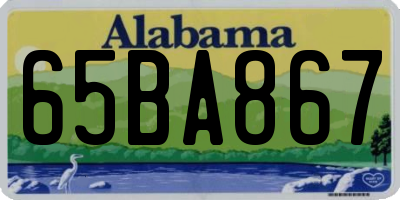 AL license plate 65BA867