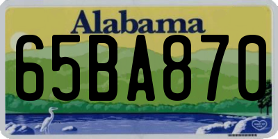 AL license plate 65BA870
