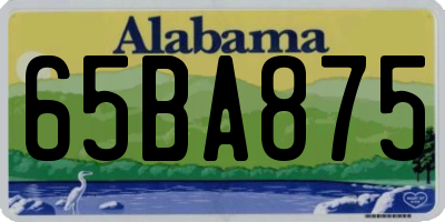 AL license plate 65BA875