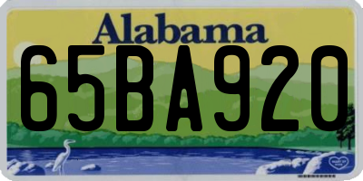 AL license plate 65BA920
