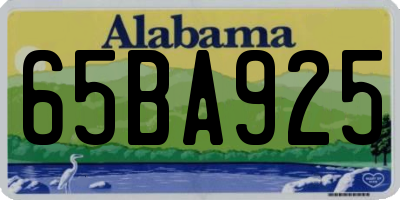 AL license plate 65BA925