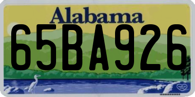 AL license plate 65BA926