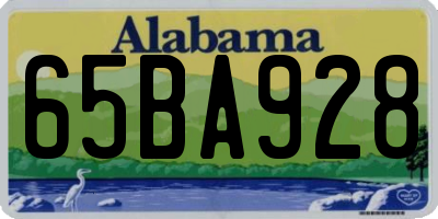 AL license plate 65BA928