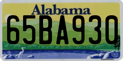 AL license plate 65BA930