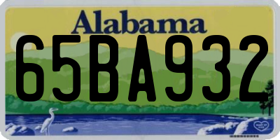 AL license plate 65BA932