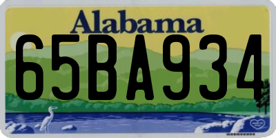 AL license plate 65BA934