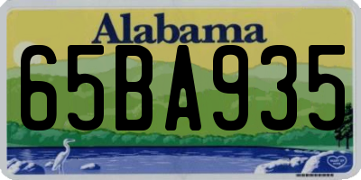 AL license plate 65BA935