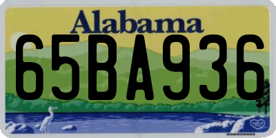 AL license plate 65BA936
