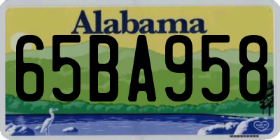 AL license plate 65BA958