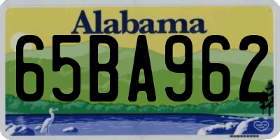 AL license plate 65BA962